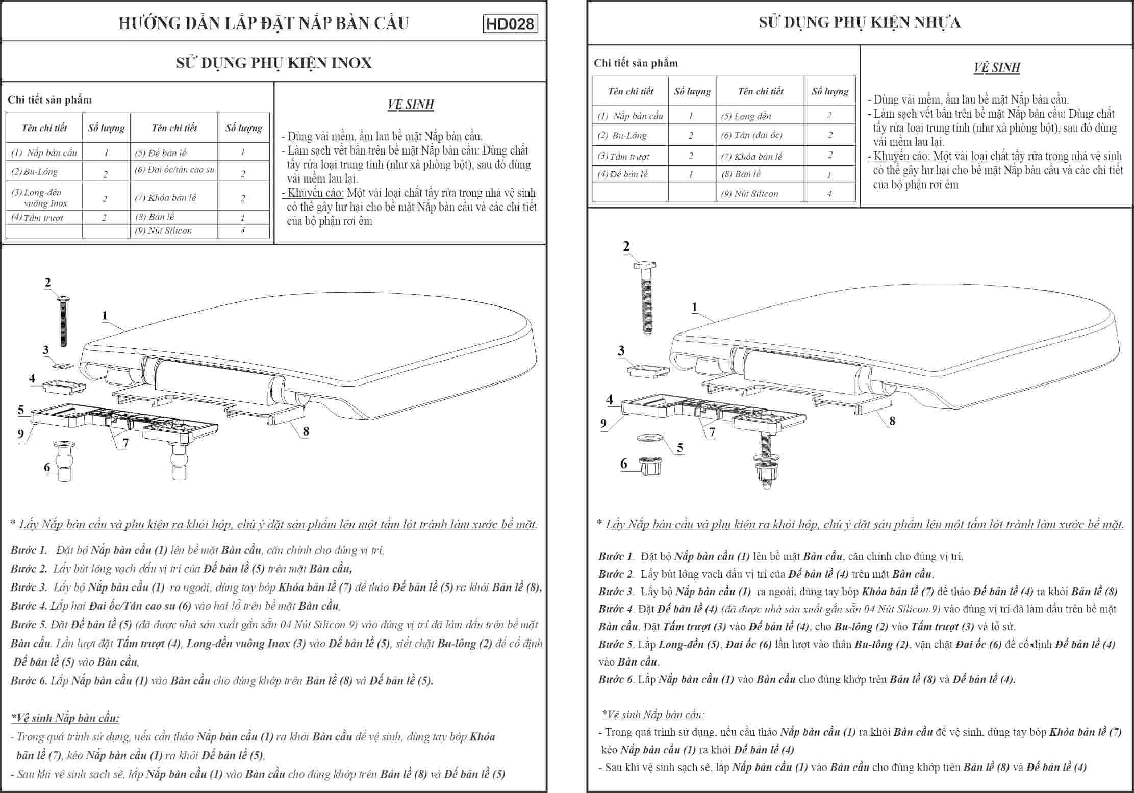 Nắp bàn cầu HA-23 trắng (SP11) — ảnh 2