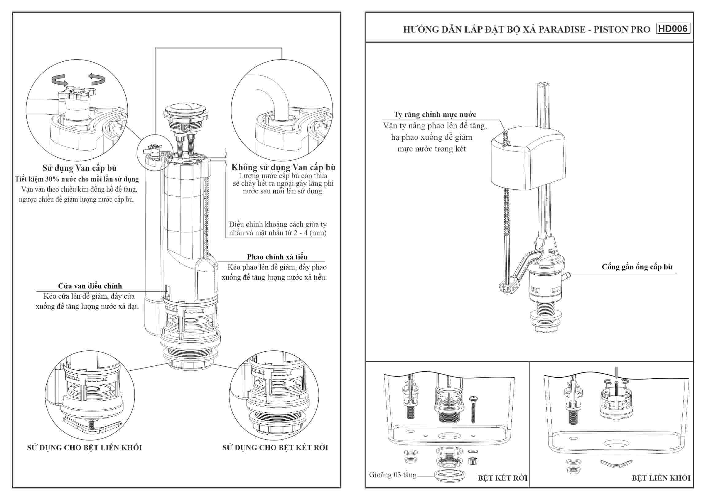 Bộ Xả Paradise LK Piston Pro 2 nhấn VS0507 — ảnh 2